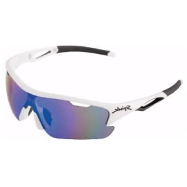 Gafas Spiuk Jifter blanco negro con lentes espejadas azul
